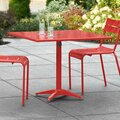 Lancaster Table & Seating 36'' x 36'' Red Dining Table with Umbrella Hole. 427CAU3636RD